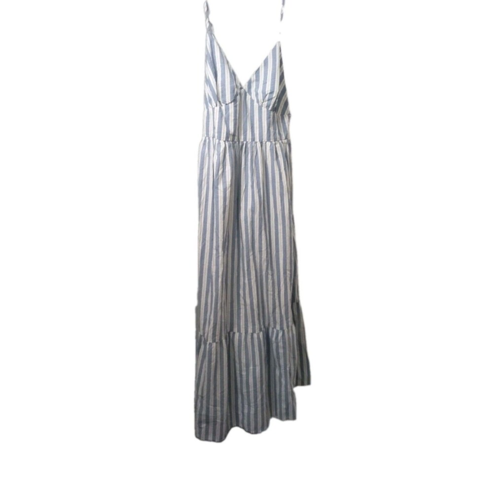 Women's Universal Thread Long Sundress Small Stripe Gather Bodice Maxi